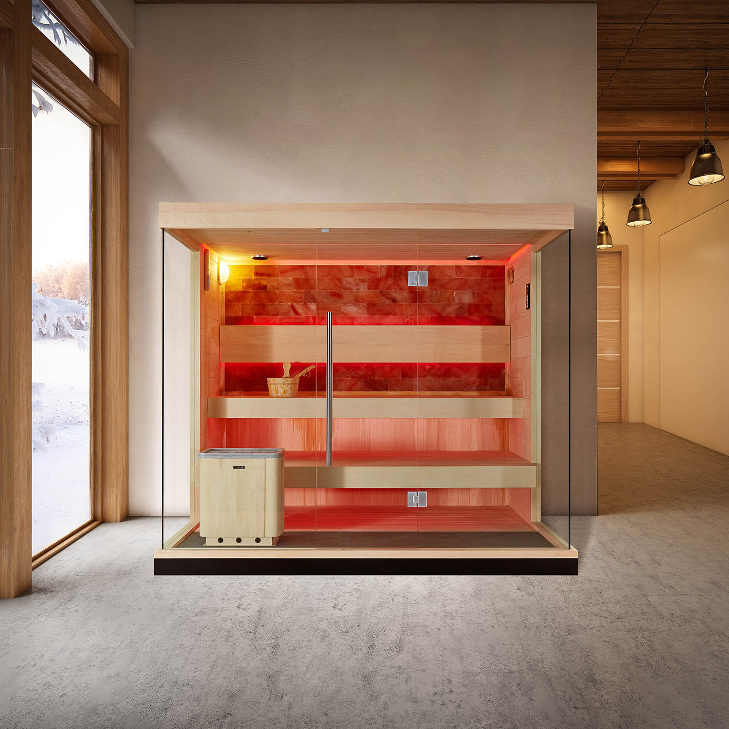 wooden computer sauna room in home WS-1901