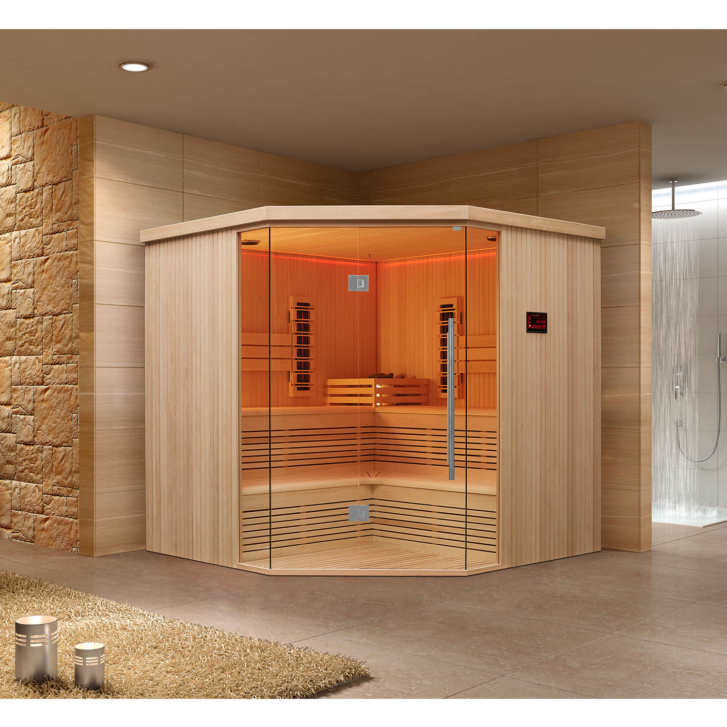 living room coed wooden sauna room WS-1813