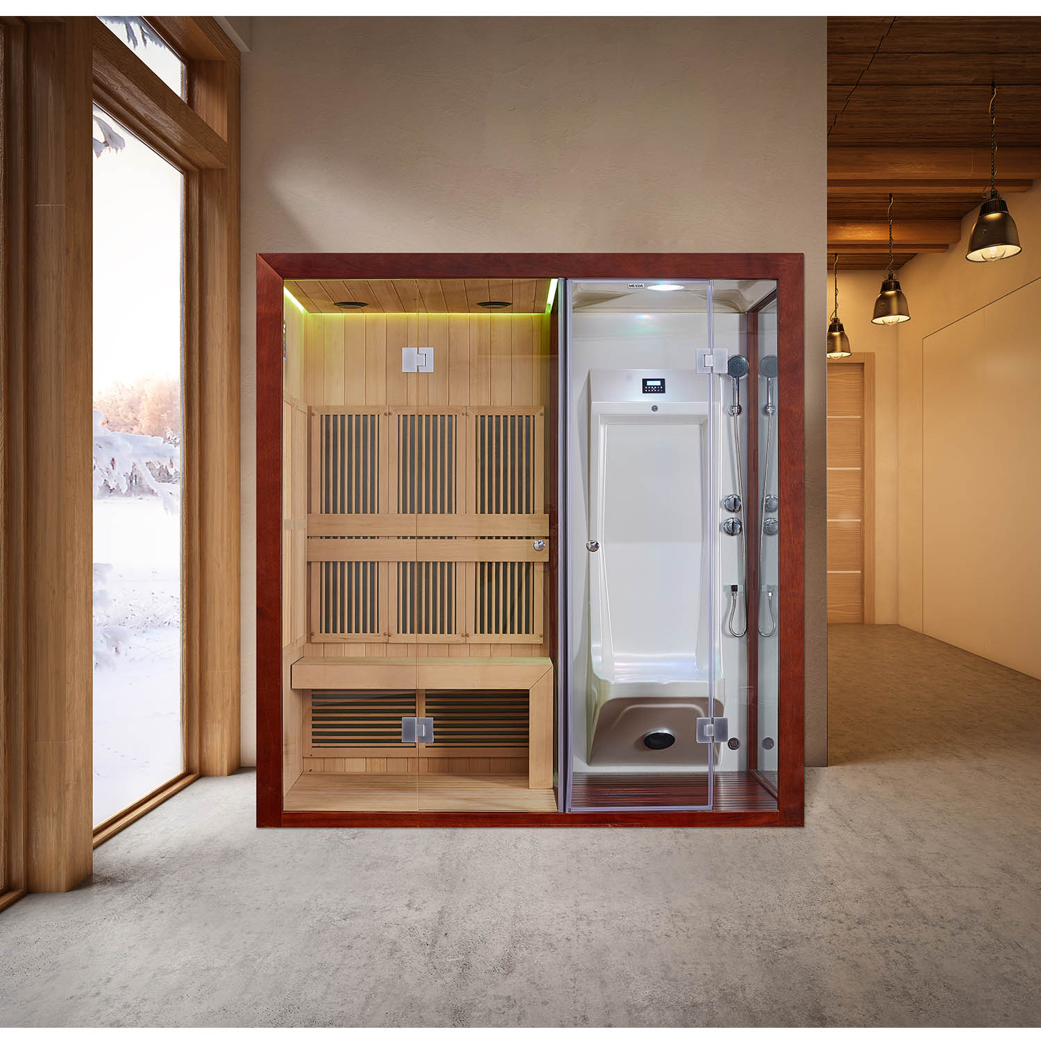 private wet steam room and dry sauna room for home WS-1600SR