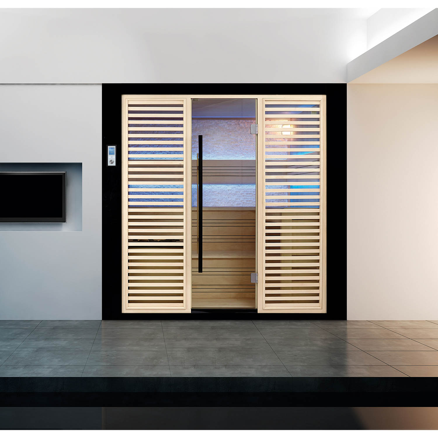 wooden dry sauna room in living room WS-1402