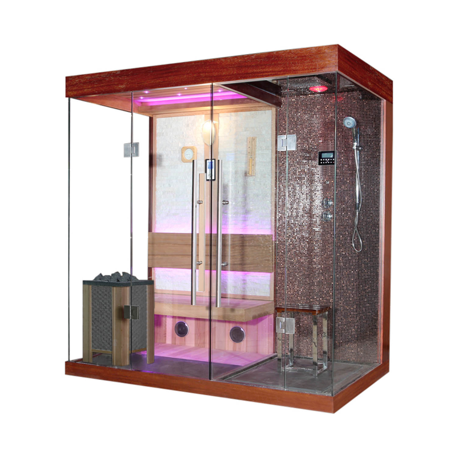 glass combined sauna and steam room WS-1389