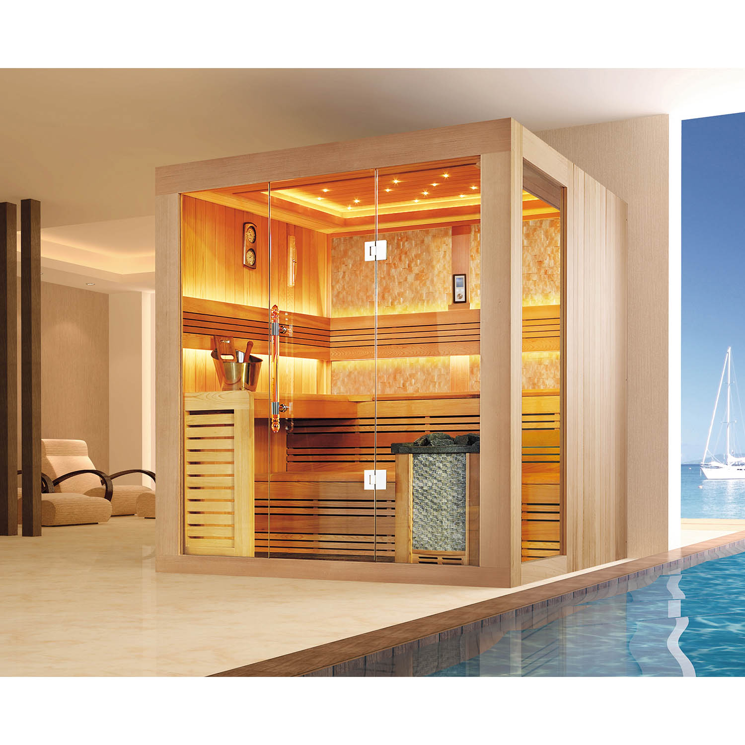luxury sauna and steam bath room WS-1247