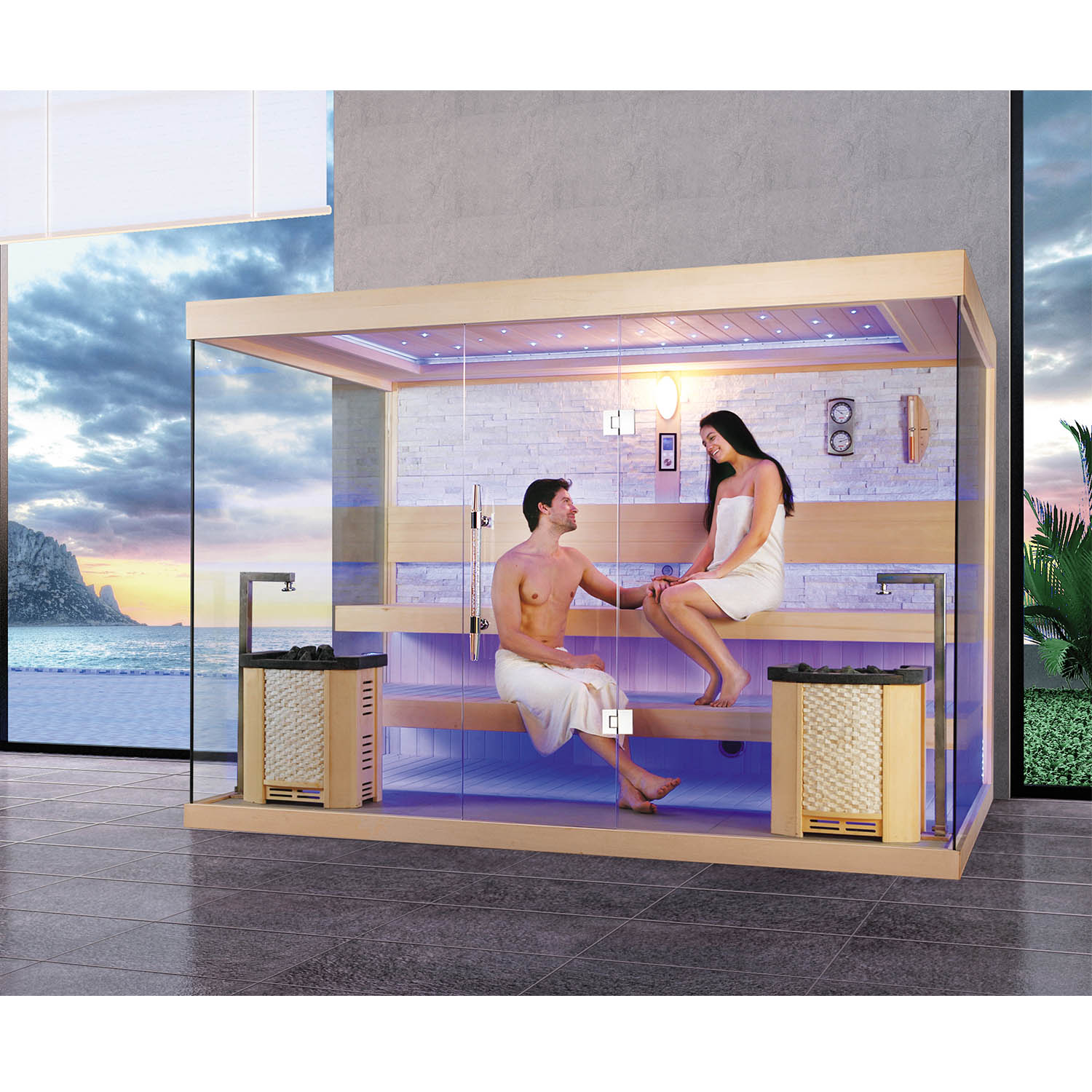 luxury indoor dry steam sauna room WS-1240
