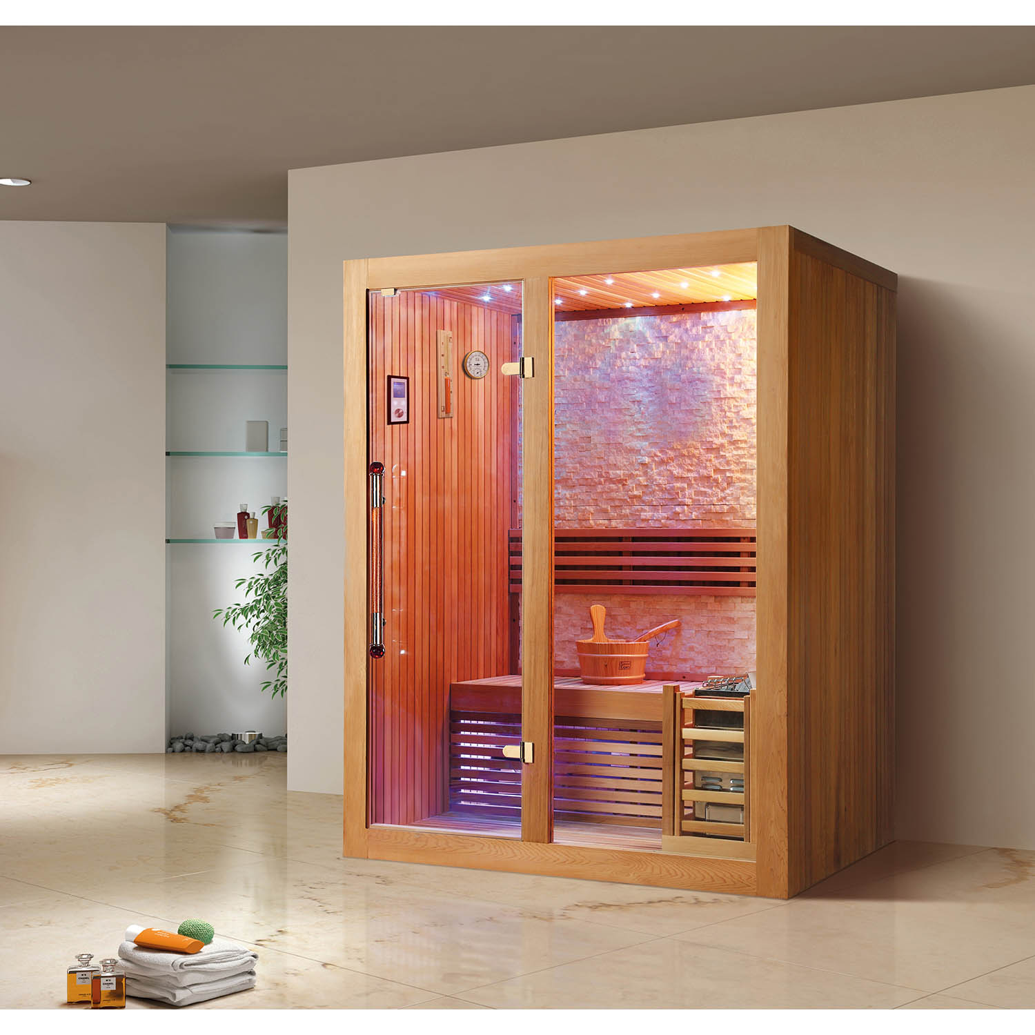 indoor wooden sauna steam room WS-1238