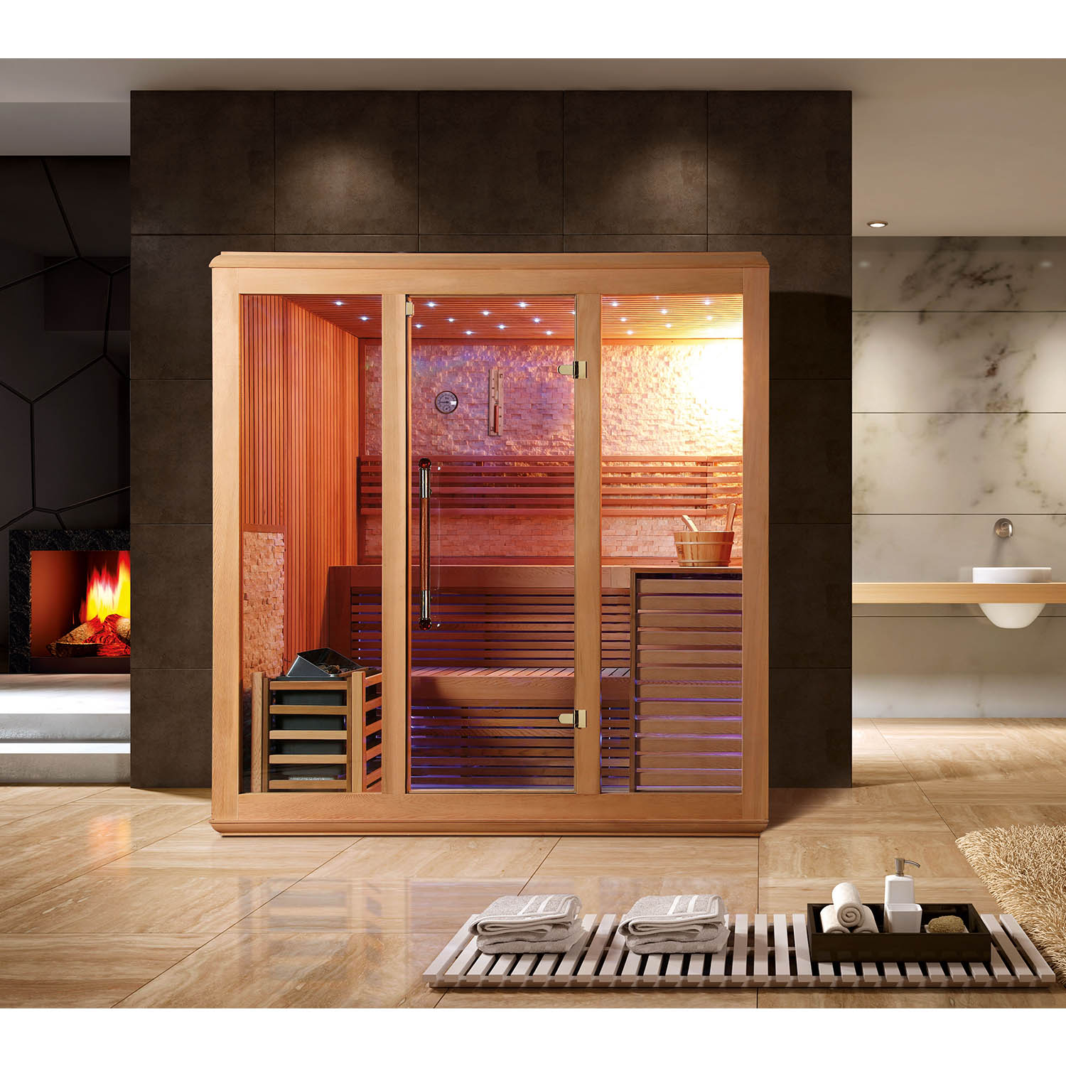 wooden steam sauna at home WS-1222