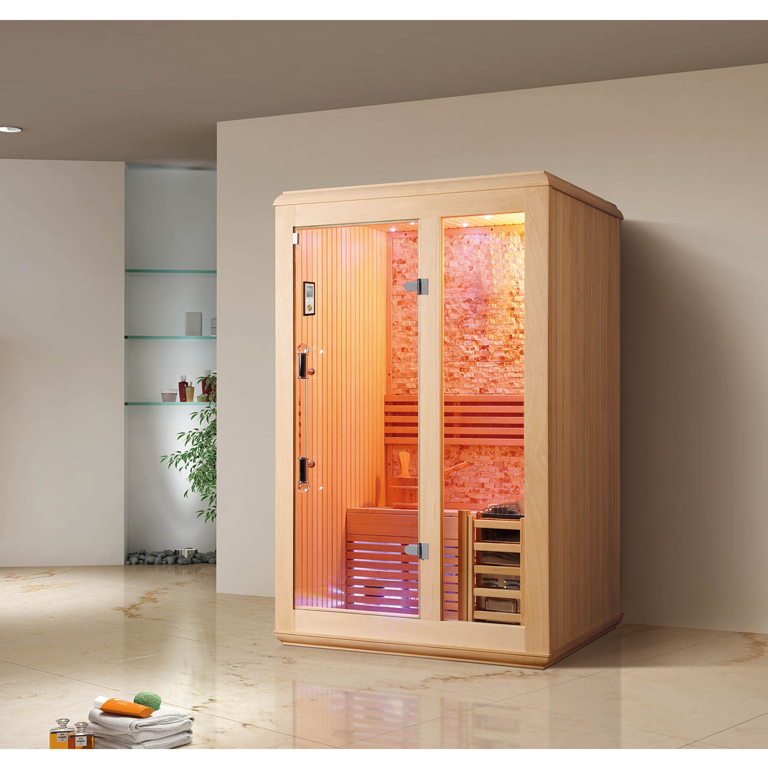 small wooden indoor sauna room WS-1218