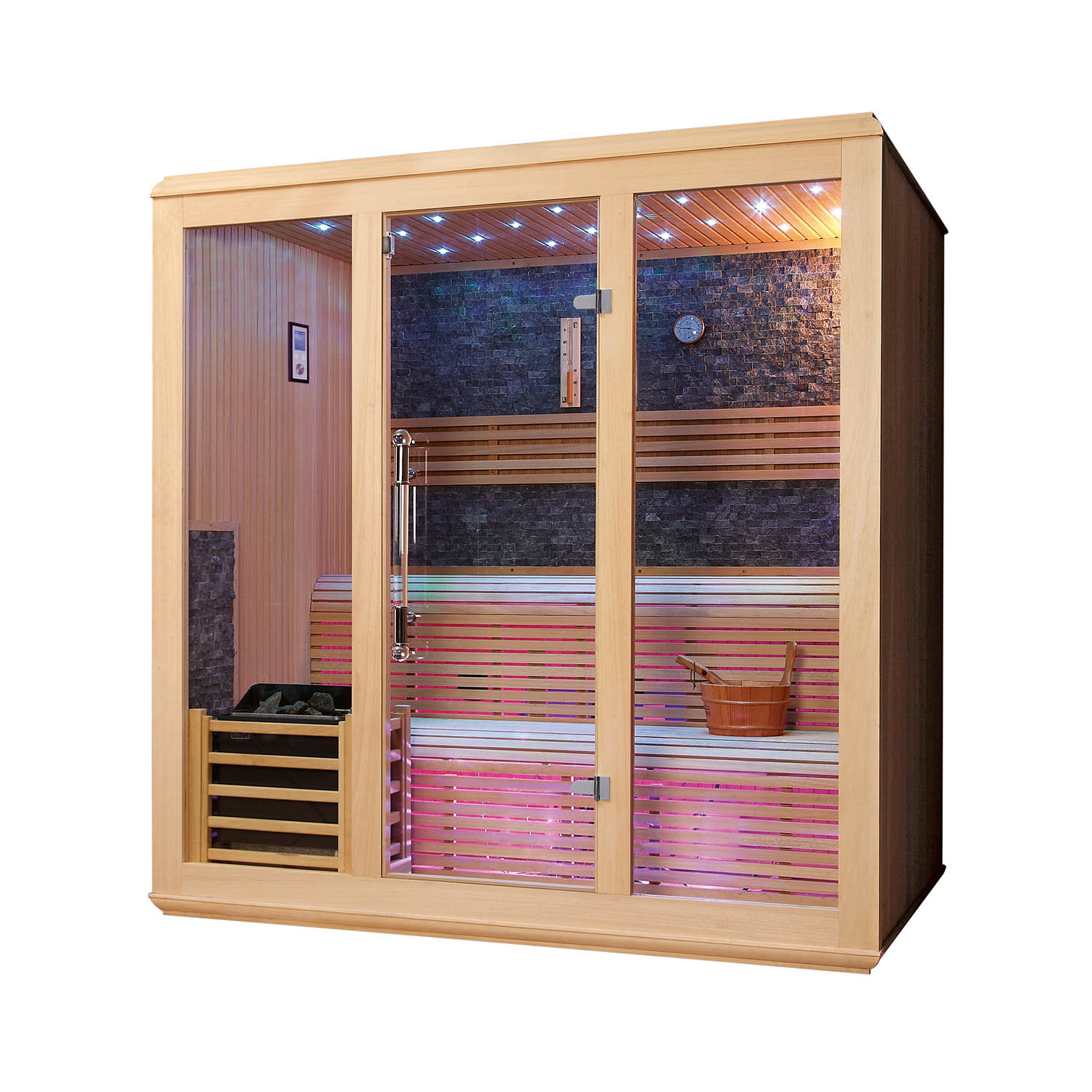 wooden steam sauna in living room WS-1215