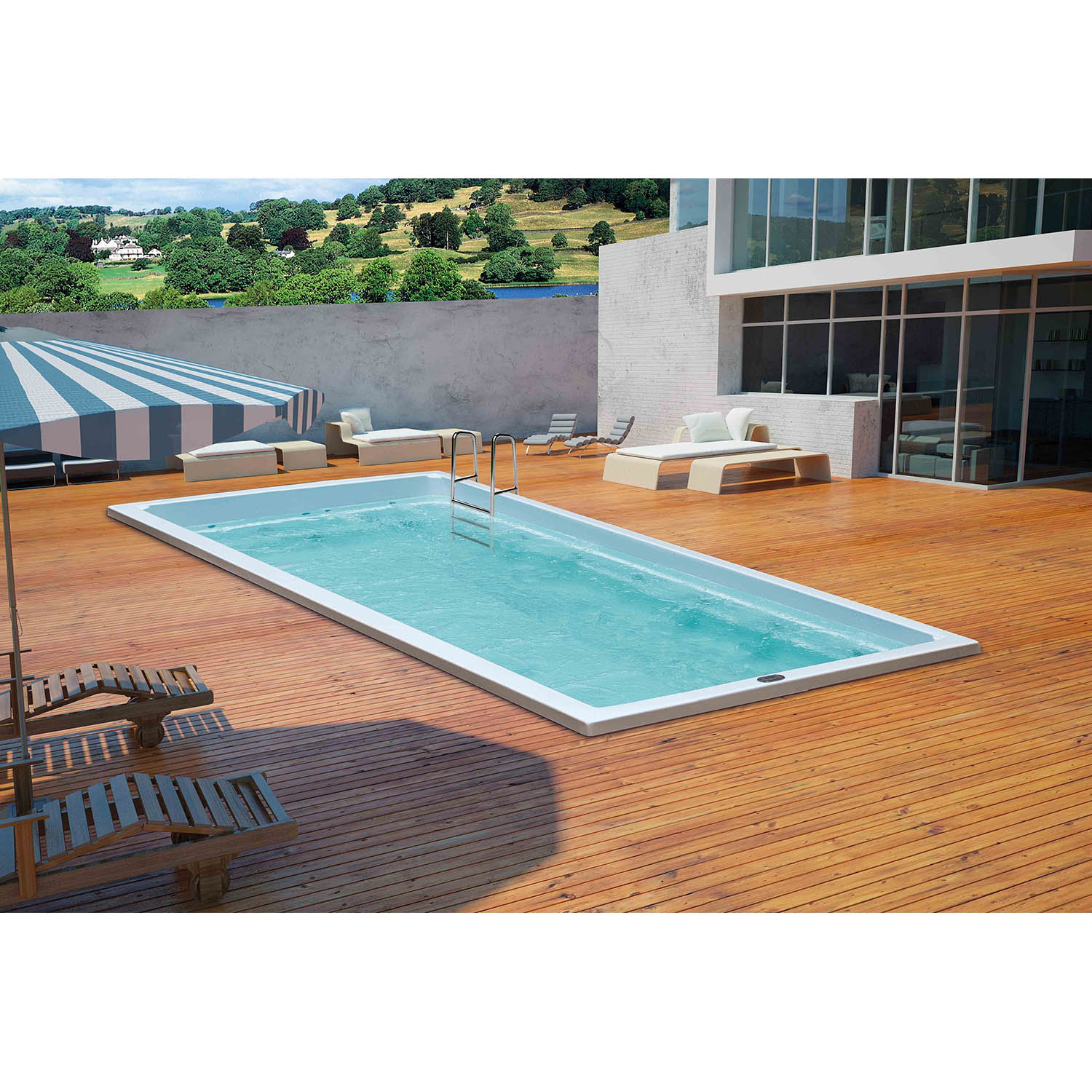 5m swim spa pool hot tub combo for small backyards WS-PC05