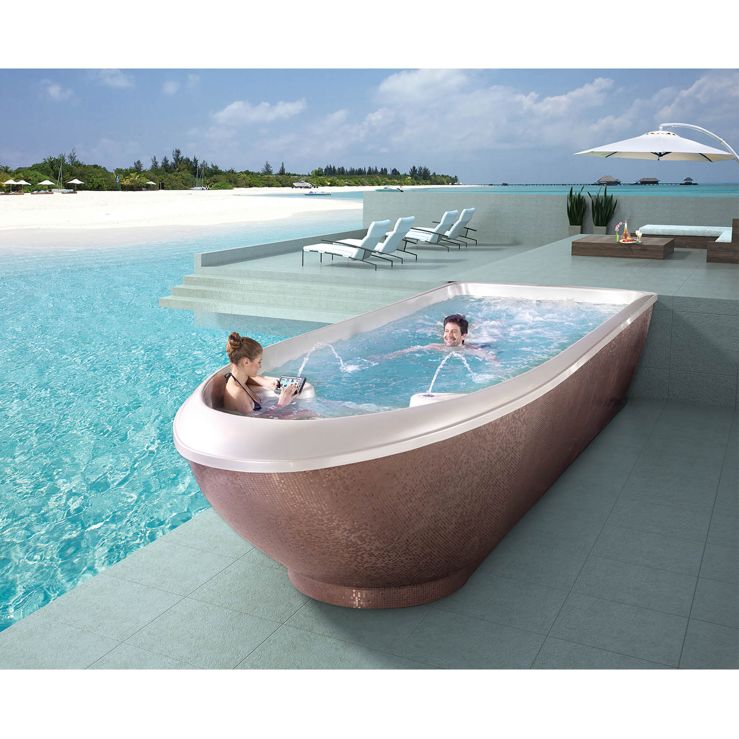 7m boat swim spa large hot tubs for swimming WS-S07M