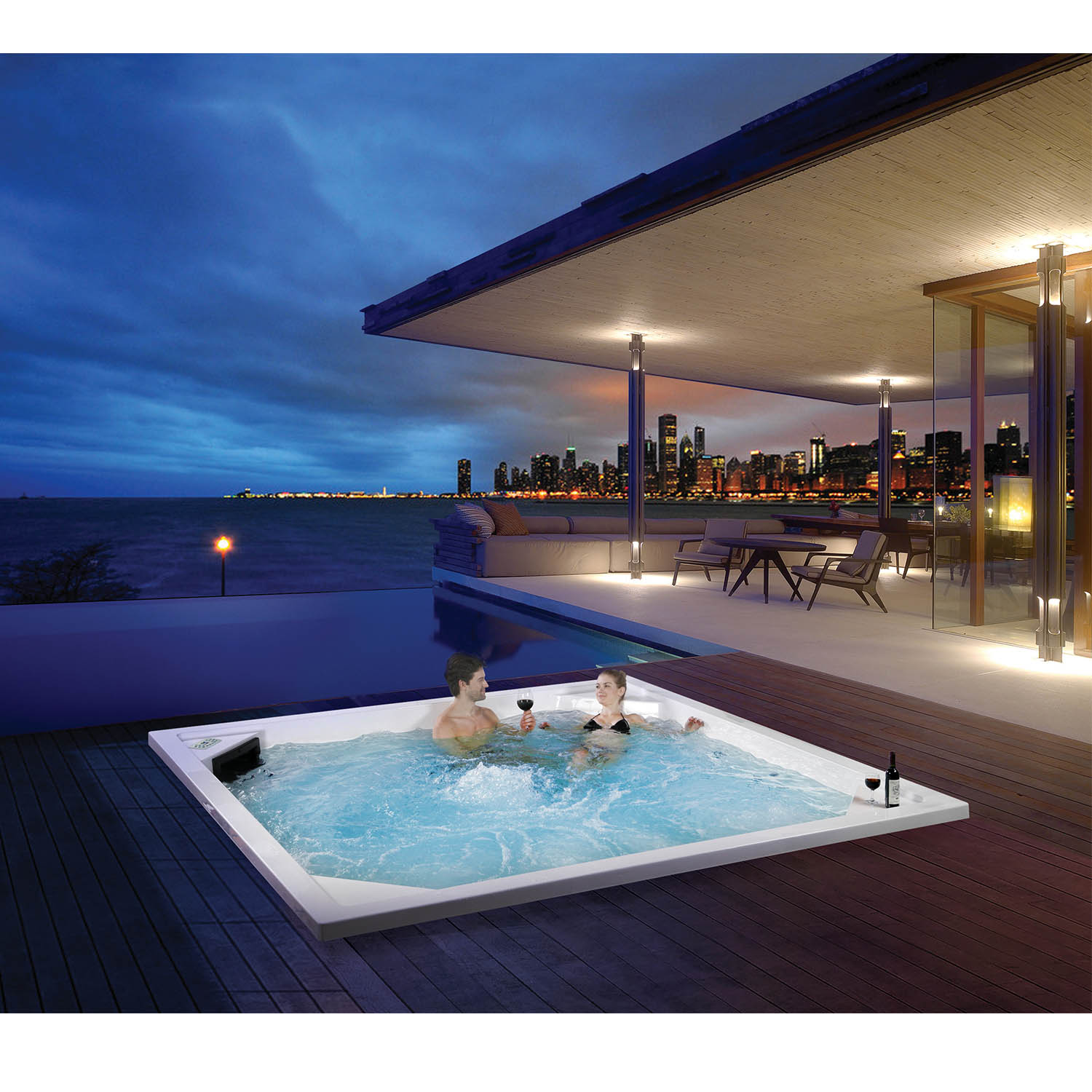 square swim hot tub in ground swim spa WS-PC02