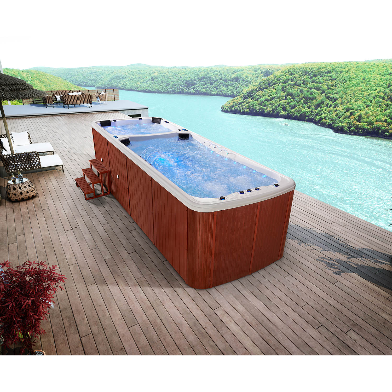 outdoor swim spa 6m swimming pool spa combo WS-S06M