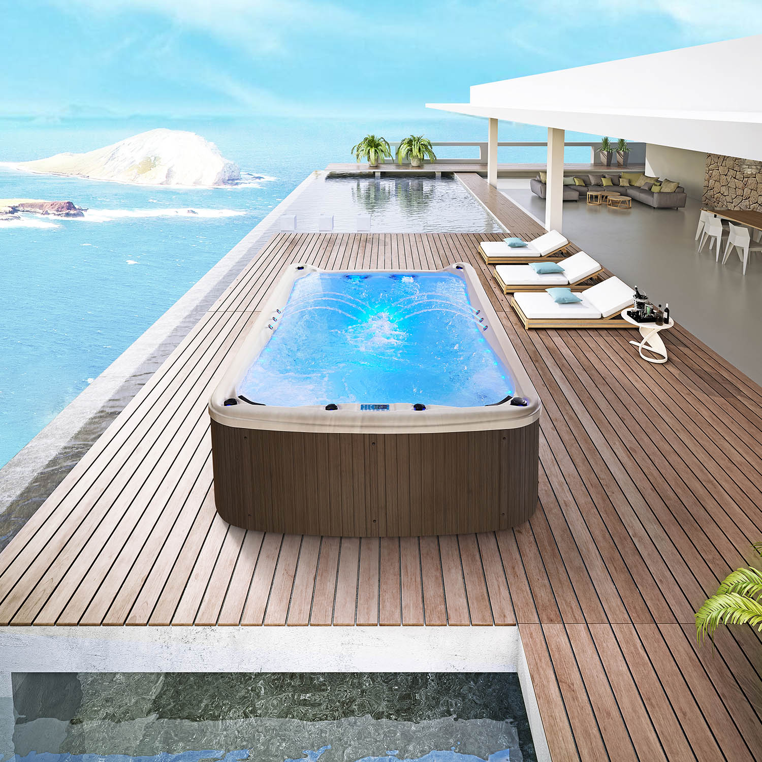 home swim spa 4m swimming pool spa combo WS-S04B