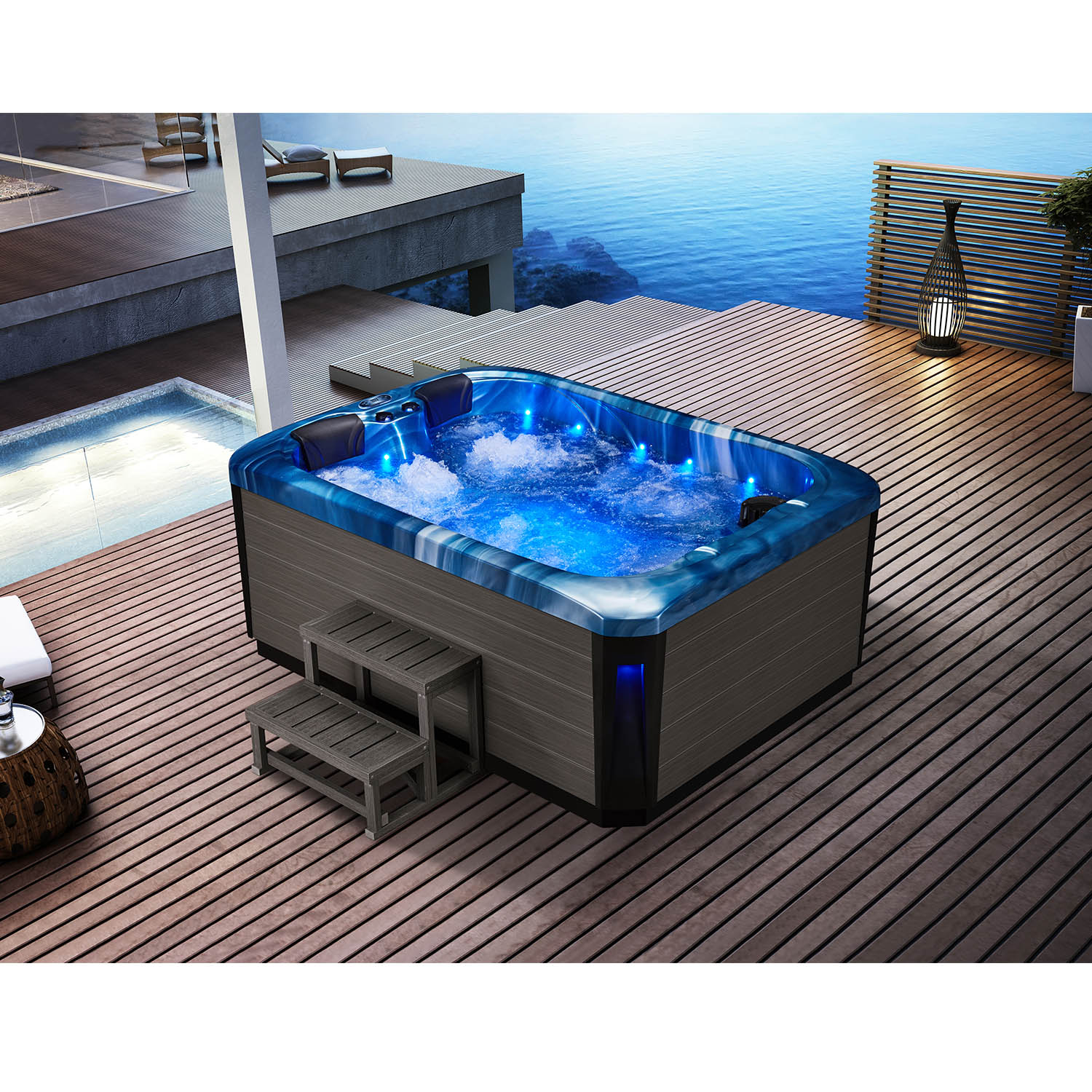 3 person private hot tubs heating system outdoor spa WS-696