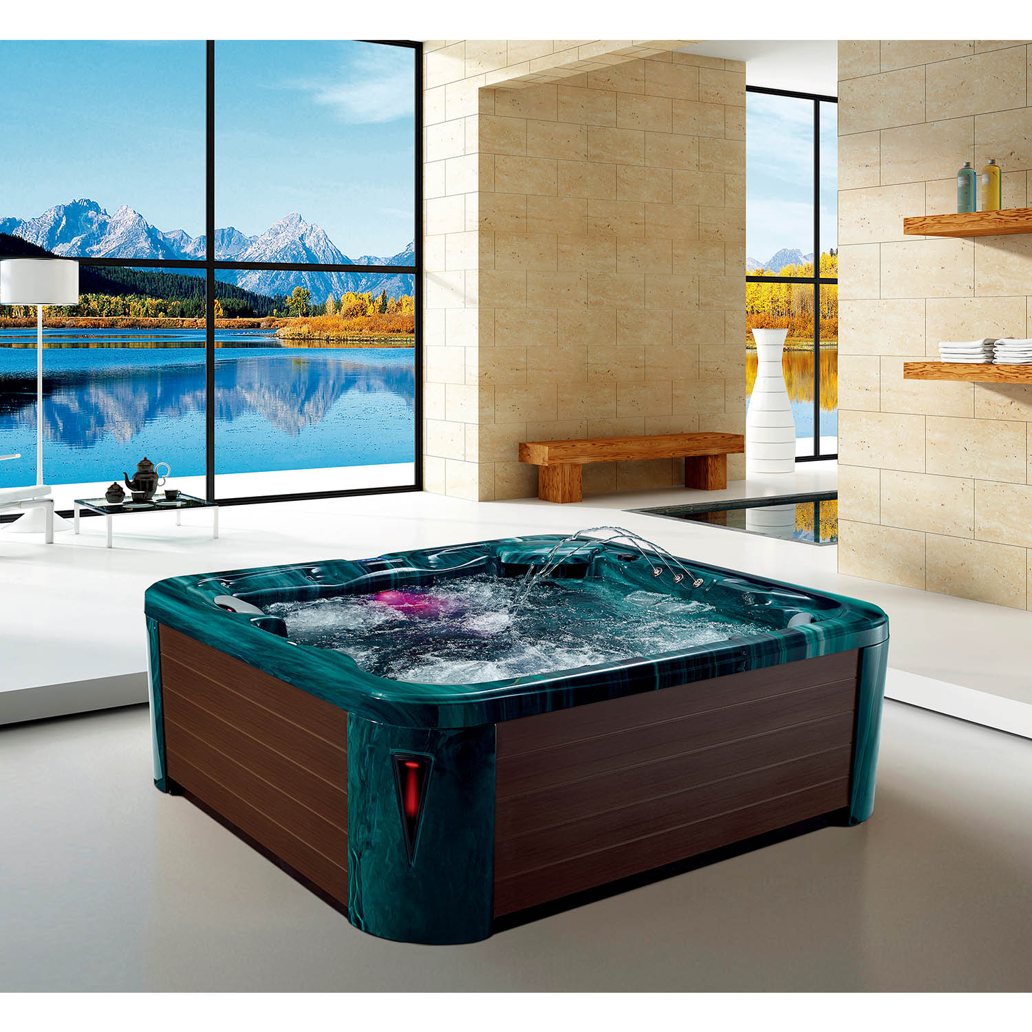 6 person luxury massage bathtub outdoor spa WS-593E