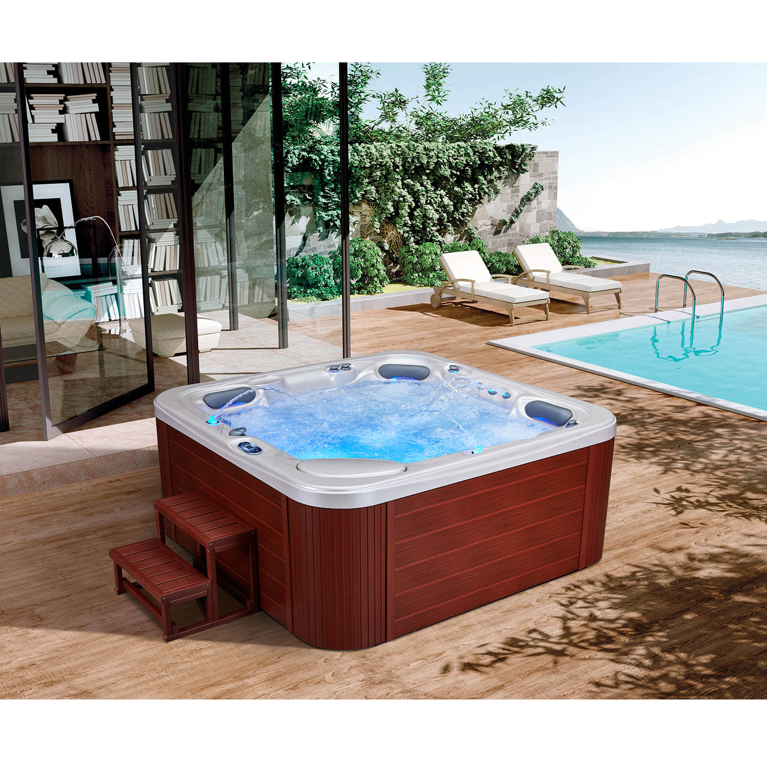 5 person spa with private hot tubs WS-594