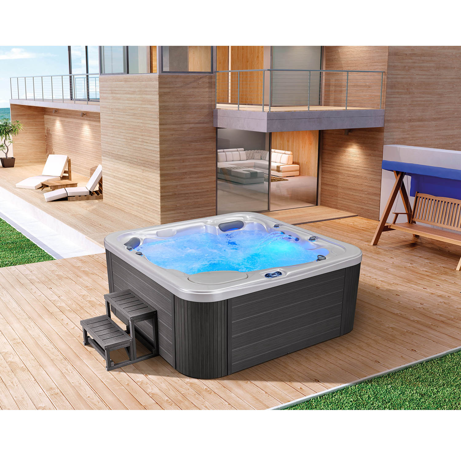 4 person garden hottub spa acrylic spa tub WS-596