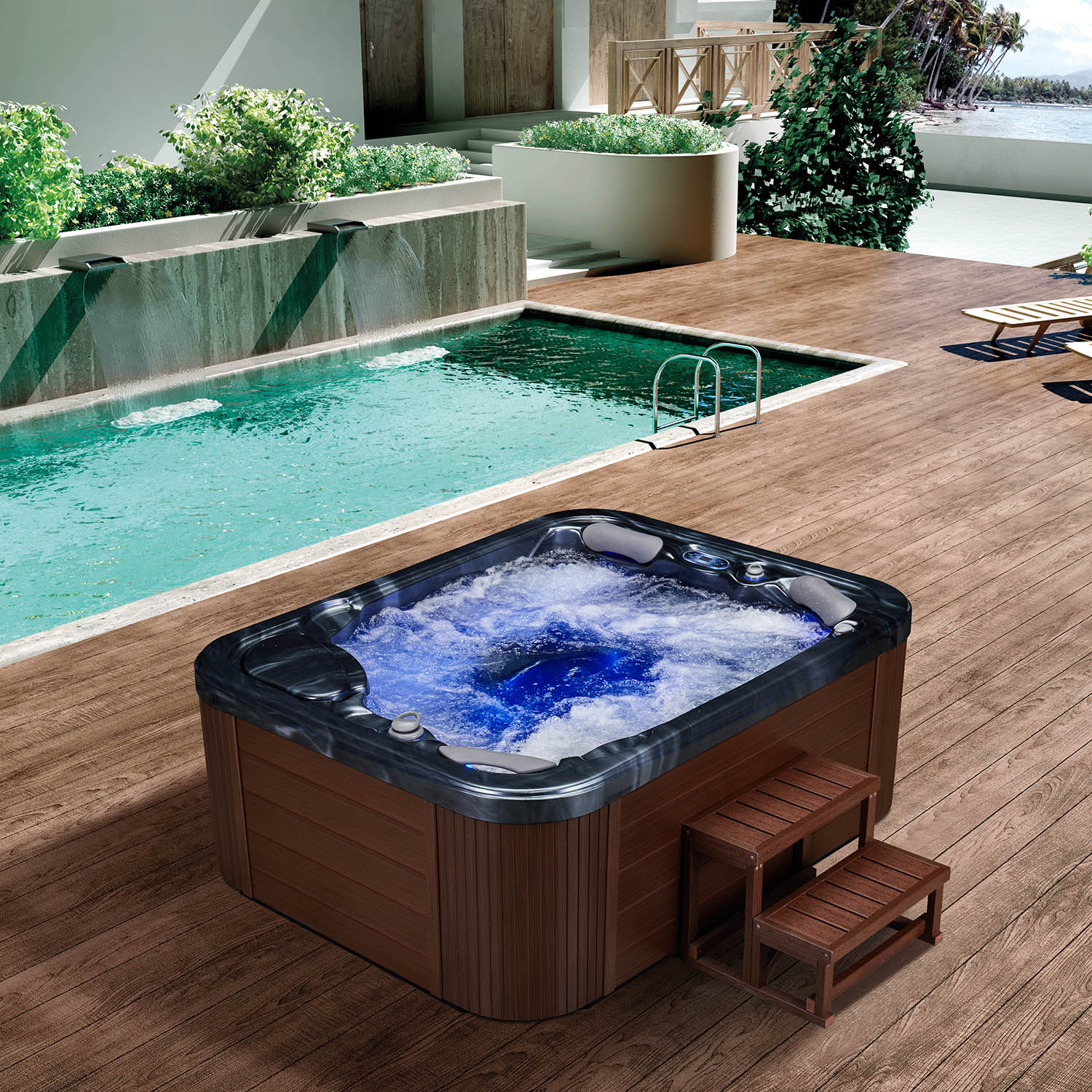 3 person luxury health spa pool private spas hottubs WS-597