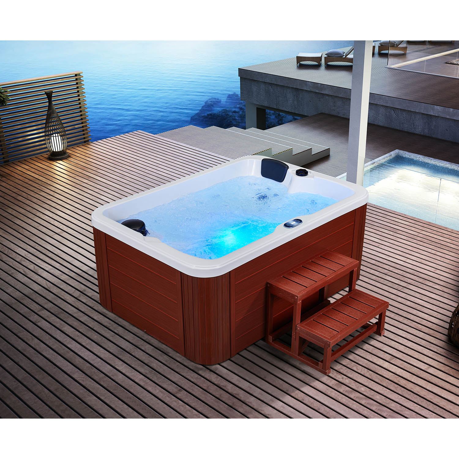 3 person luxury day spa whirlpool massage hot tubs WS-098