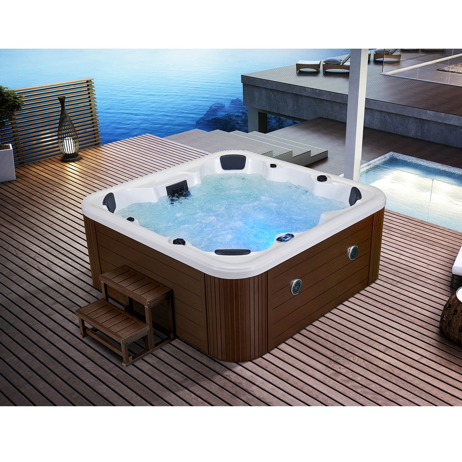 6 person onground massage bathtub luxury beauty spa tub WS-194