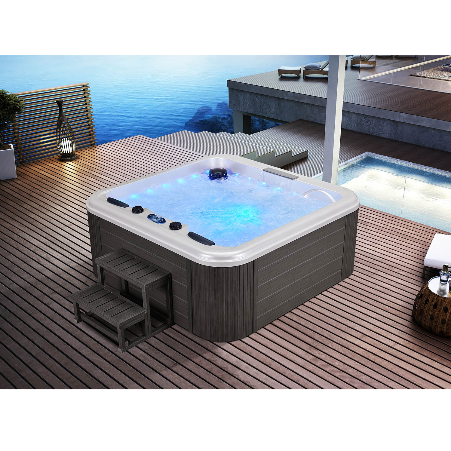 5 person garden hottub spa onground massage bathtub WS-296
