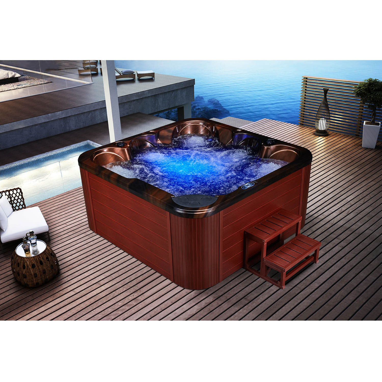 5 person acrylic luxury massage hot tubs WS-H01