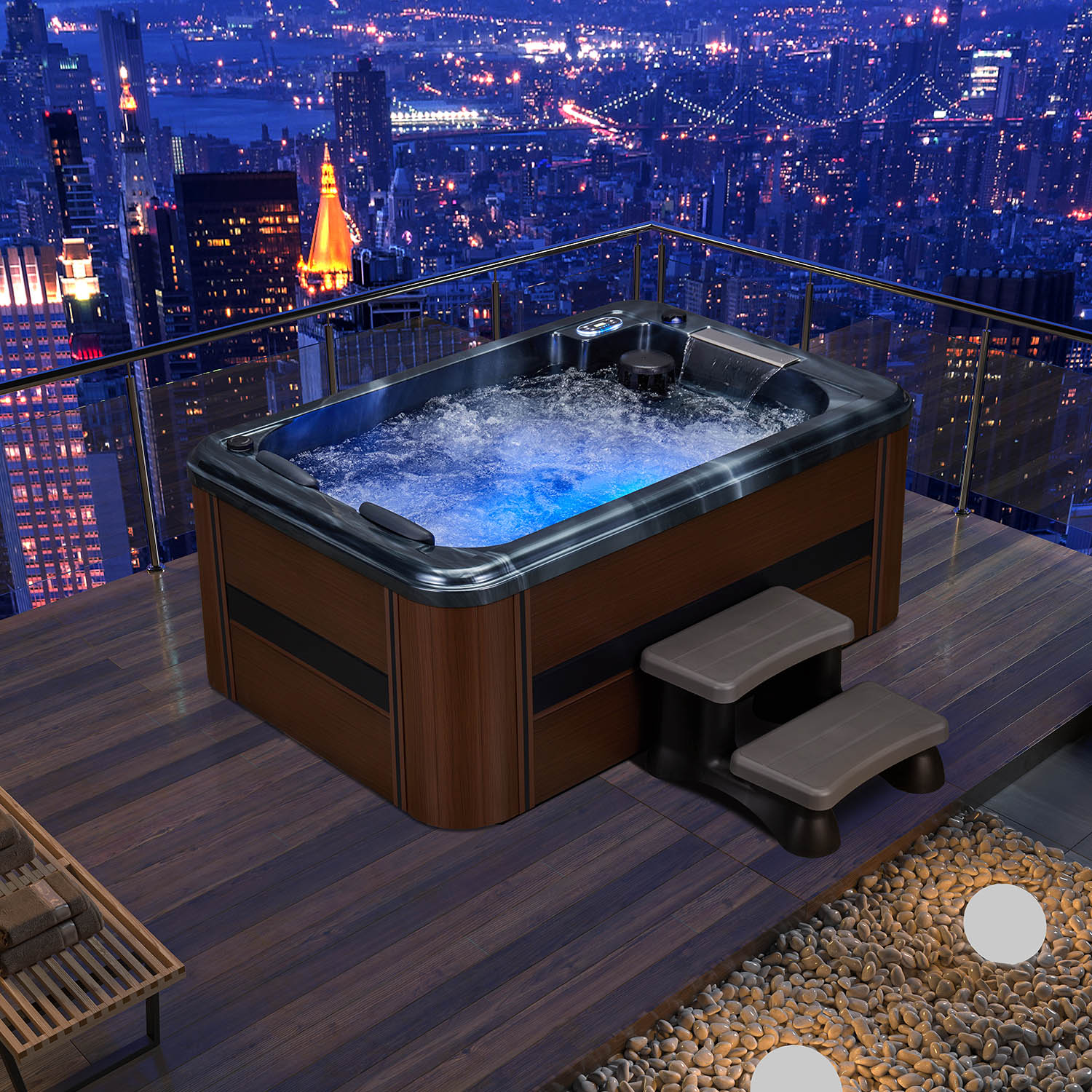 3 person luxury medical spa with private hot tubs WS-291H