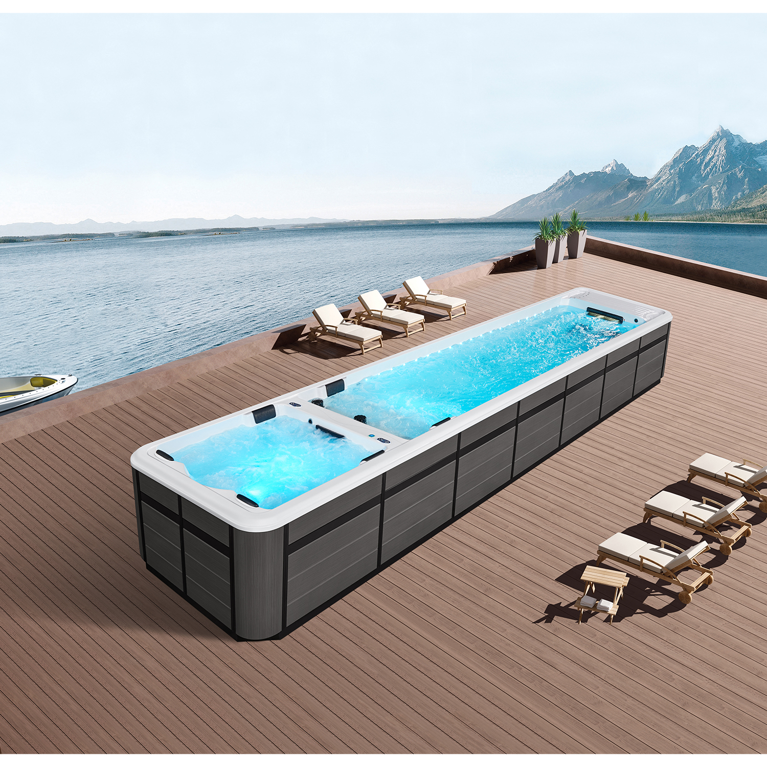 10m family endless swimming pool hot tub WS-S10-T