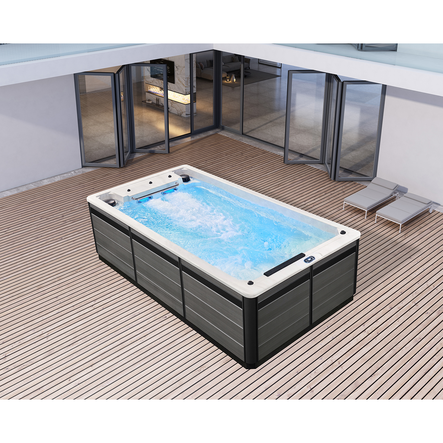 heated endless swim spa hot tub swimming pool combination WS-115AIII-U
