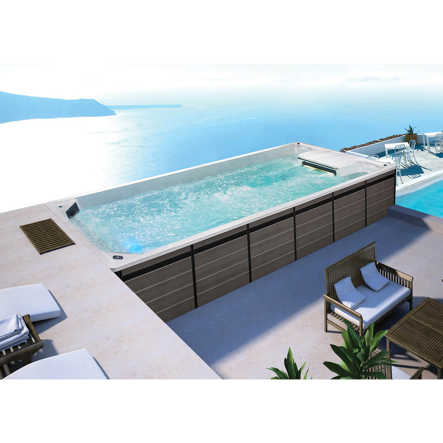 large swim spa 8m dual zone endless swim spa WS-PC08T