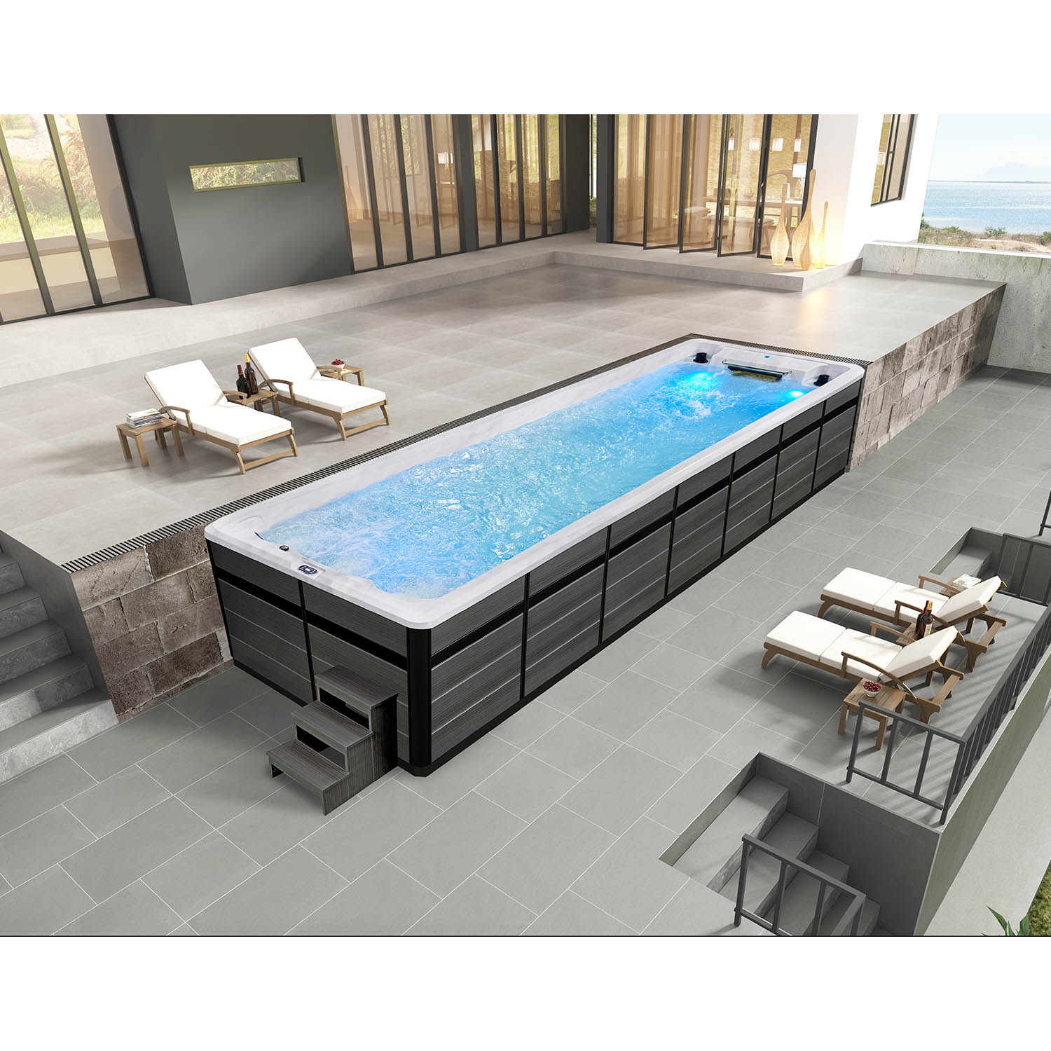 lazy spa swimming pool 8m above ground pools and spas WS-S08CT