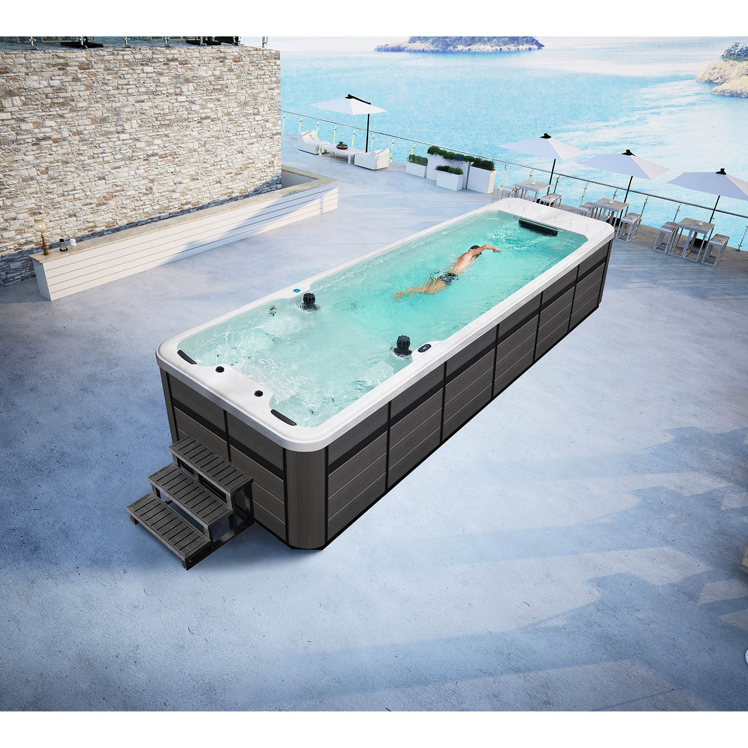endless swimming pool hot tub plunge pool swim spa WS-S08T1