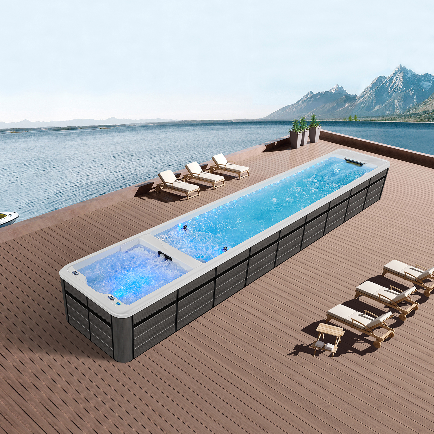12m family endless swimming pool hot tub WS-S12-T
