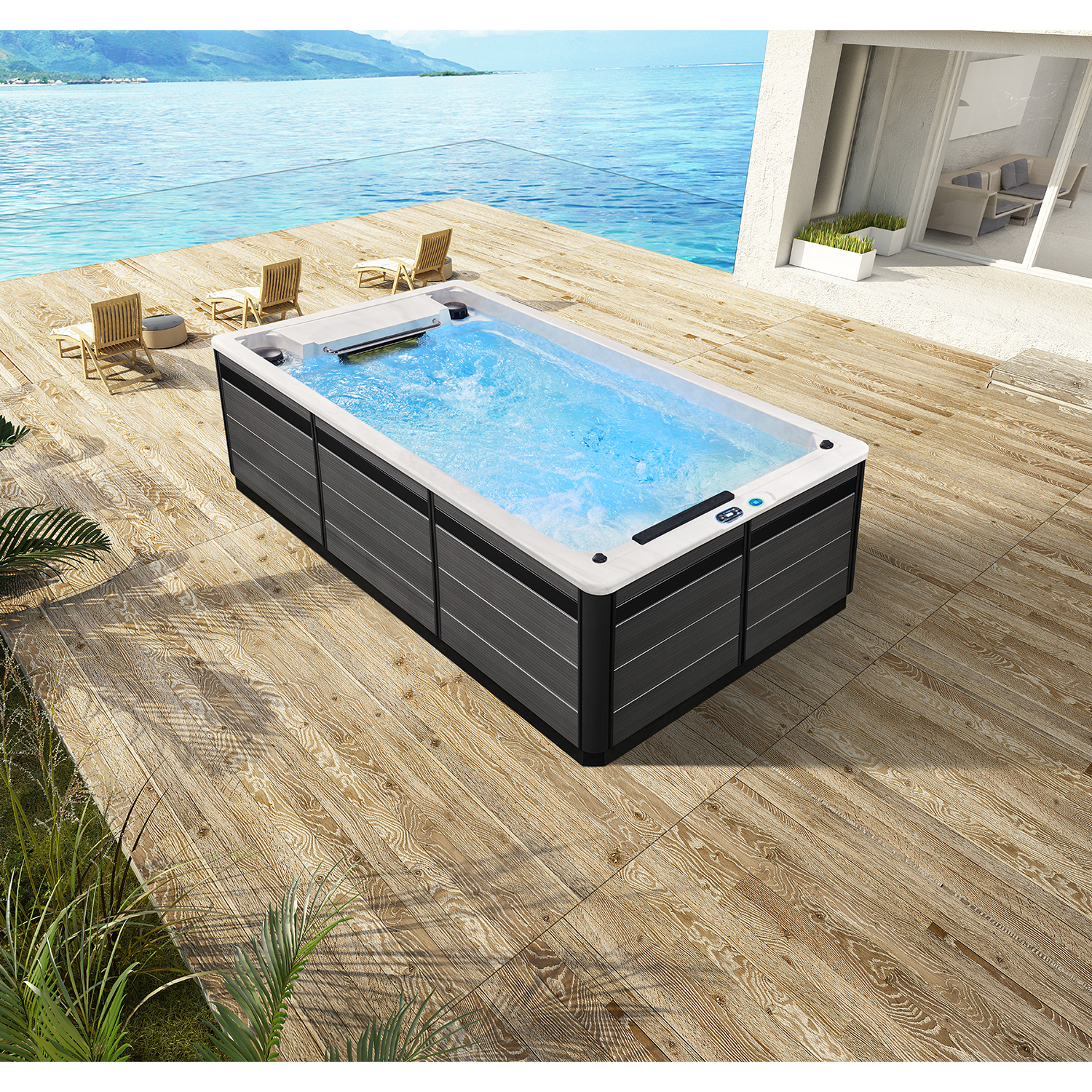 heated endless swim spa hot tub swimming pool combination WS-115AIII