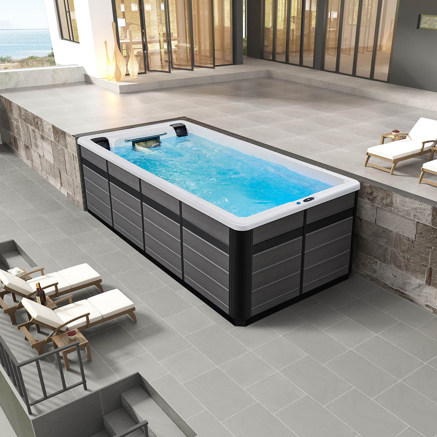 endless pool swim spa small inground spa WS-SP500