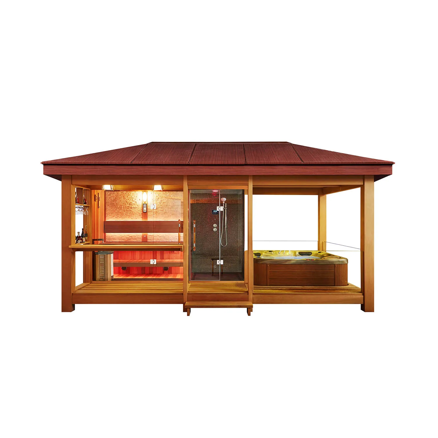 outdoor steam sauna room