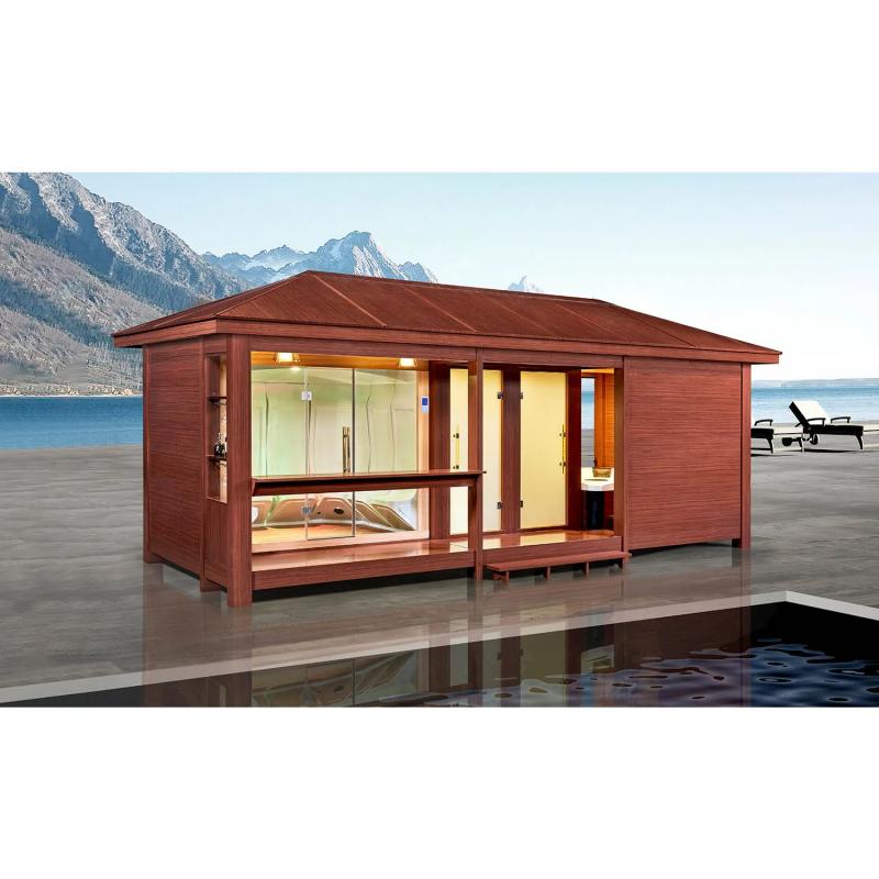 Where is the best location for an outdoor sauna room?