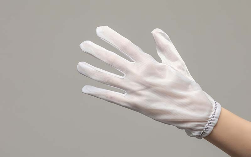 Antistatic Dustless Gloves With Elastic Ribbon Cuff Elastic Wrist