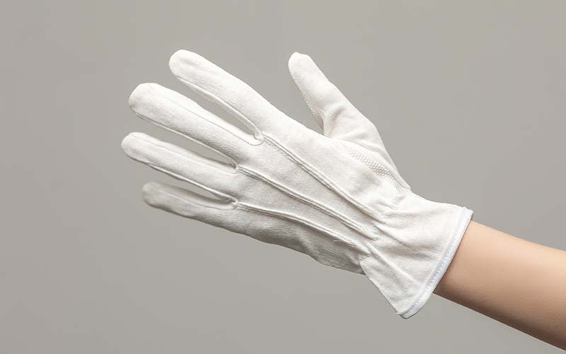 Polyester Gloves PVC DOT Palm, Elastic Wrist And Three Strip For Working