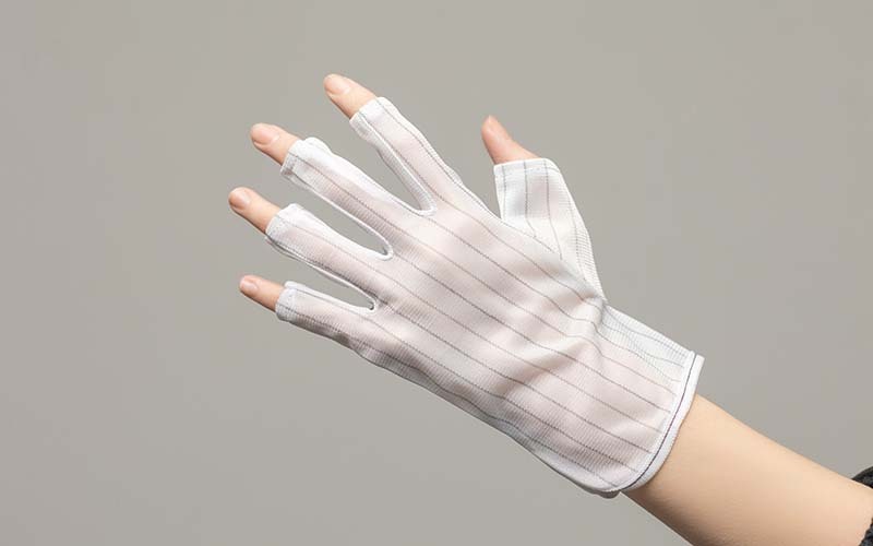 Anti Static Gloves Half Finger For Clean Room Open Finger