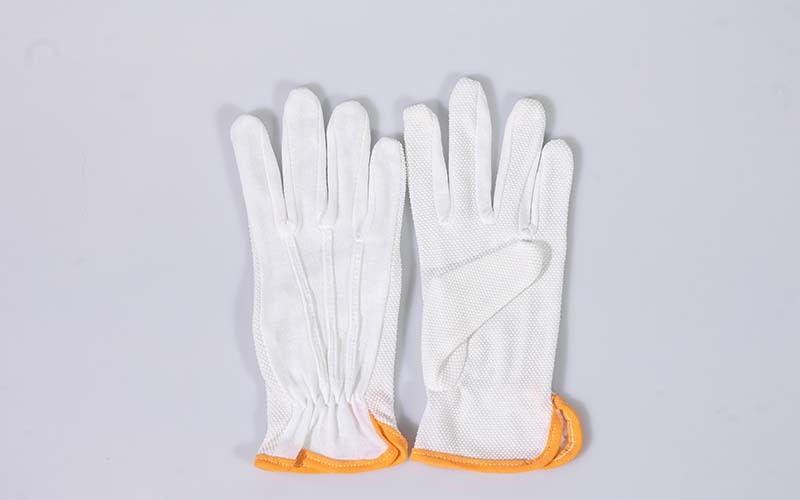 Polyester/Cotton Gloves PVC DOT Palm, Elastic Wrist For Working