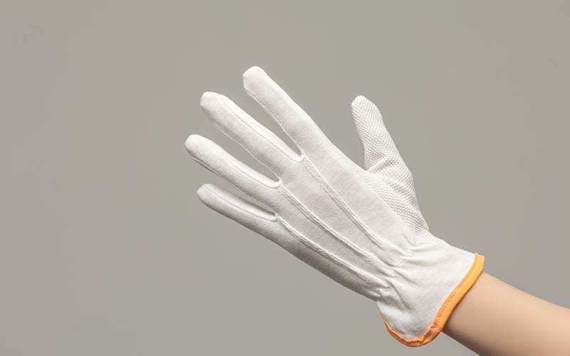 Polyester/Cotton Gloves PVC DOT Palm, Elastic Wrist For Working