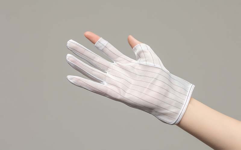 Thumb And Index Finger Open Antistatic Gloves Two Half Finger
