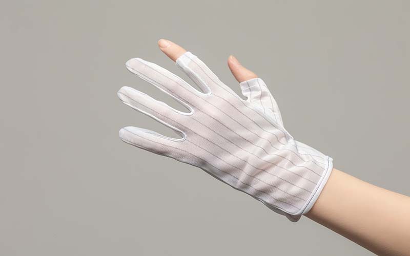 Thumb And Index Finger Open Antistatic Gloves Two Half Finger