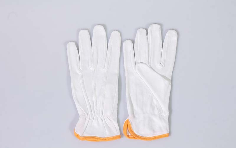 Polyester/Cotton Gloves Elastic Wrist And Three Strip For Working