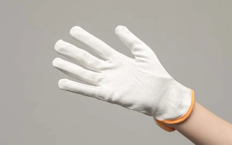 Handschuhe aus Polyester/Baumwolle, elastisches Handgelenk und drei Streifen zum Arbeiten