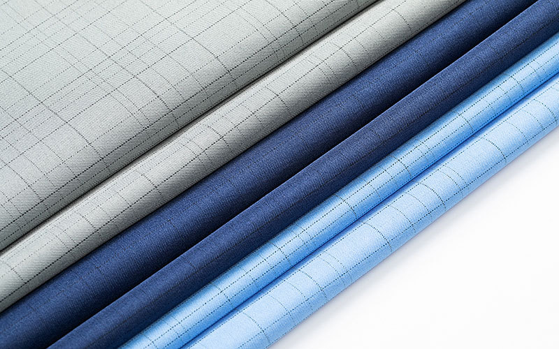 Unregelmäßiges Gitter aus antistatischem Gabardine-Stoff aus Polyester ESD für Arbeitskleidung