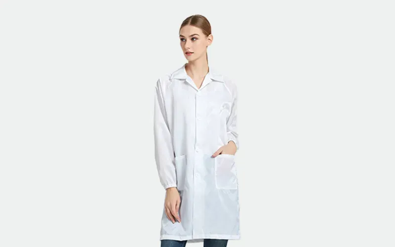 Antistatic ESD lab coat lapel button clothing