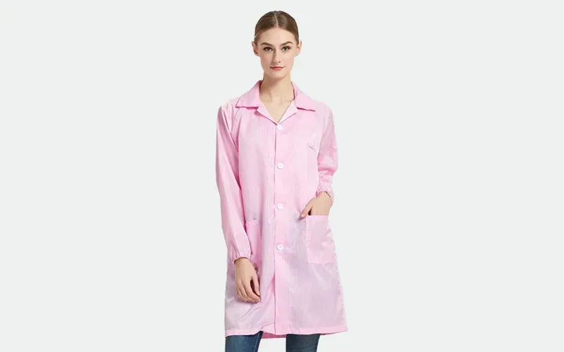 Antistatic ESD lab coat lapel button clothing