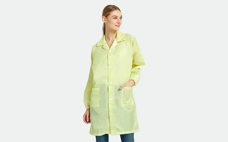 Antistatic ESD lab coat lapel button clothing