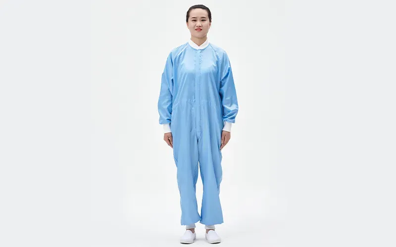 Anti-static garments including shawl style hat and footmuffs